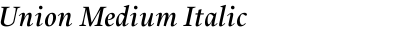 Union Medium Italic